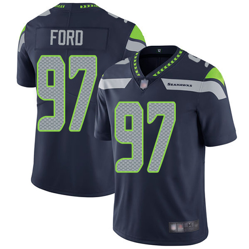 Seattle Seahawks Limited Navy Blue Men Poona Ford Home Jersey NFL Football #97 Vapor Untouchable